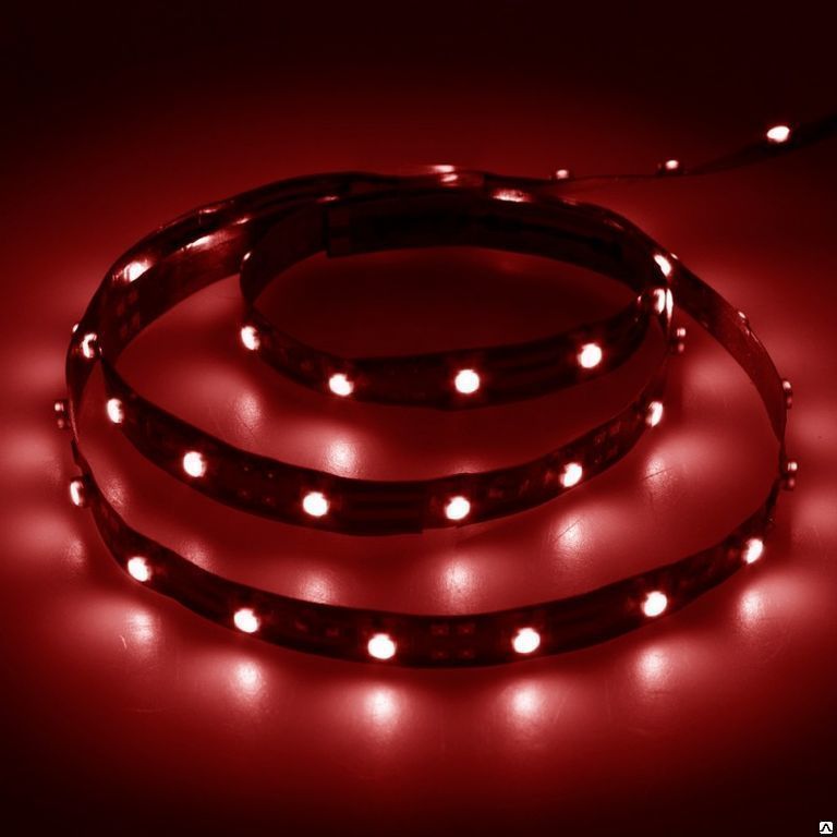 Лента светодиодная LEDх60/м 5м 4.8w/m 12в IP65 красный Feron
