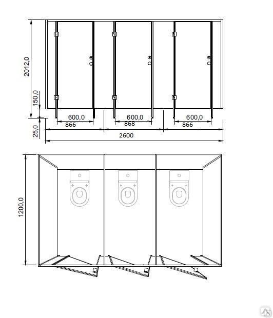 Туалетная кабинка чертеж