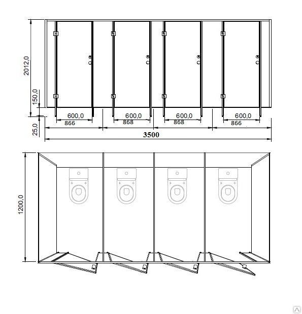 Туалетная кабинка чертеж