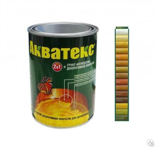 АКВАТЕКС - 2 в 1 грунт-антисептик + декор. покрытие бесцветный 0,8 л /91608 