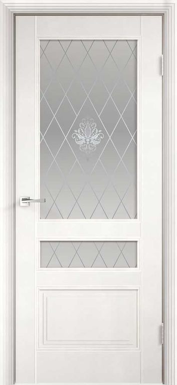 Дверь Laura со стеклом 3P Эмаль белая