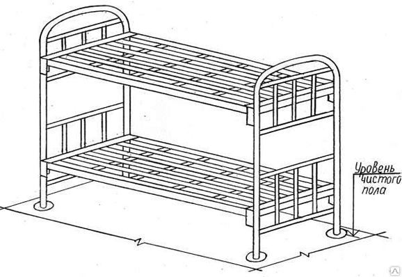 Кровать армейская двухъярусная разборная
