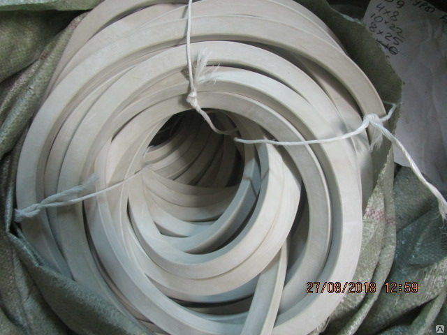 Шнур вакуумный резиновый 12х25 мм прямоугольного сечения белый из смеси 51-2062 ТУ 38105108-76