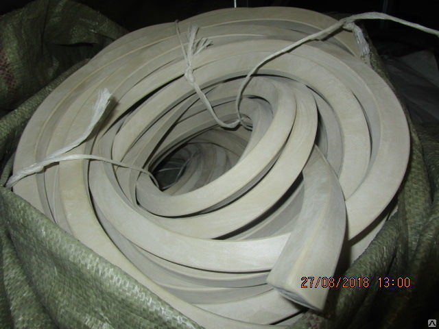 Шнур вакуумный резиновый 22х30 мм прямоугольного сечения белый из смеси 51-2062 ТУ 38105108-76