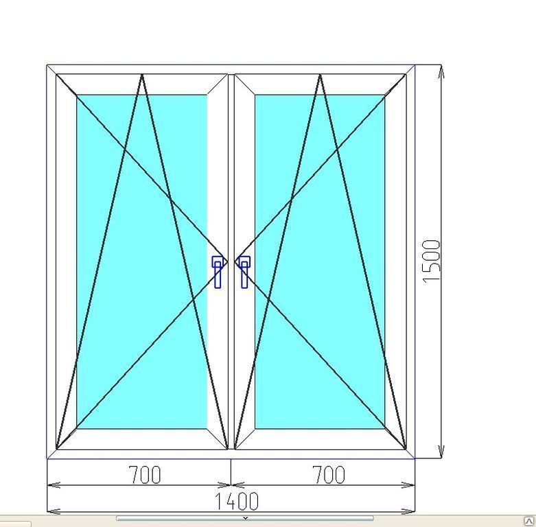 Двухстворчатое окно SCHMITZ 1400х1500 мм