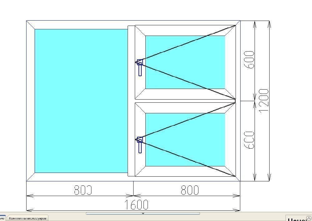 Пластиковое окно SCHMITZ 1.8х1.2 с двумя форточками