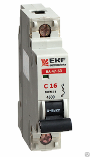 Автоматический выключатель ВА 47-63, 1п 16А (С) EKF 