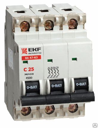Автоматический выключатель ВА 47-63, 3п 50А (С) EKF
