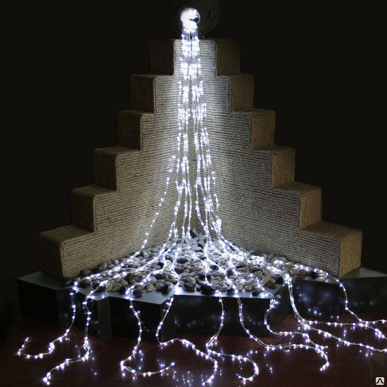 LED гирлянда "Дождь-водопад" 2 м х 3 м цветной синий тёплый