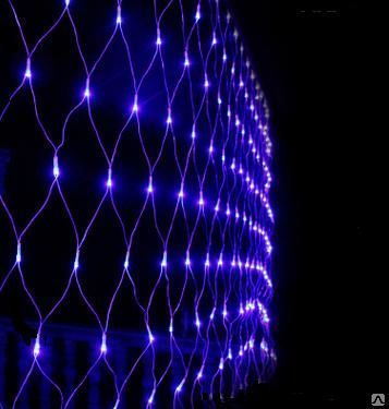 LED- гирлянда "Сетка" 4,5 м х 1,5 м синяя и RGB