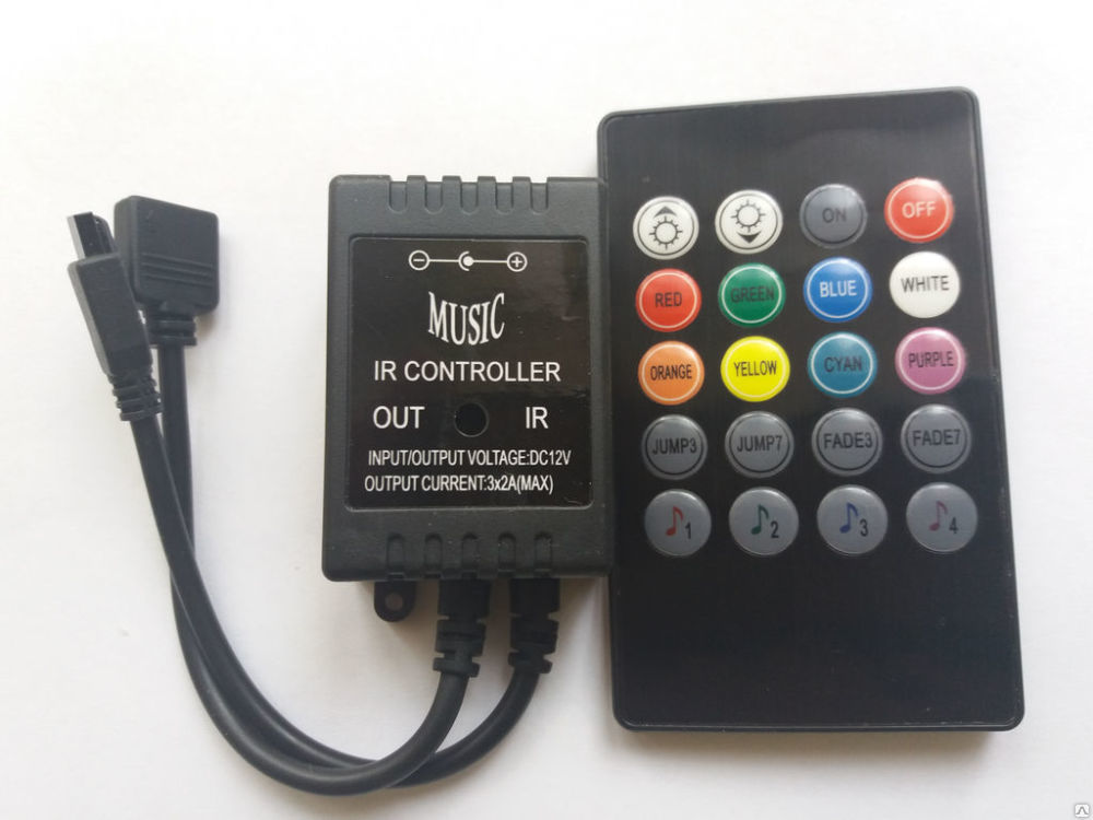 Контроллер RGB с пультом ДУ музыкальный