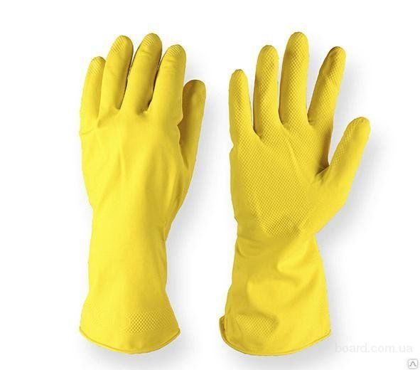 Перчатки латексные желтые (XS-XL)