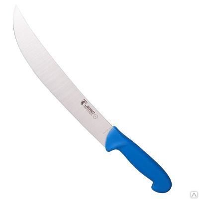 Нож жиливочный изогнутый 250мм ручка синяя IVO 206027 25.07