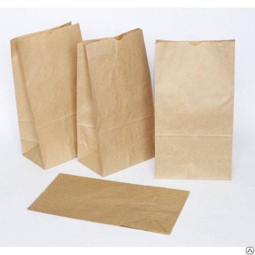 Бумажный пакет для еды на вынос 220х120 мм