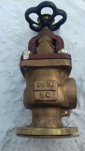 Клапан запорный фланцевый концевой пожарный угловой сальниковый 595-03.008 