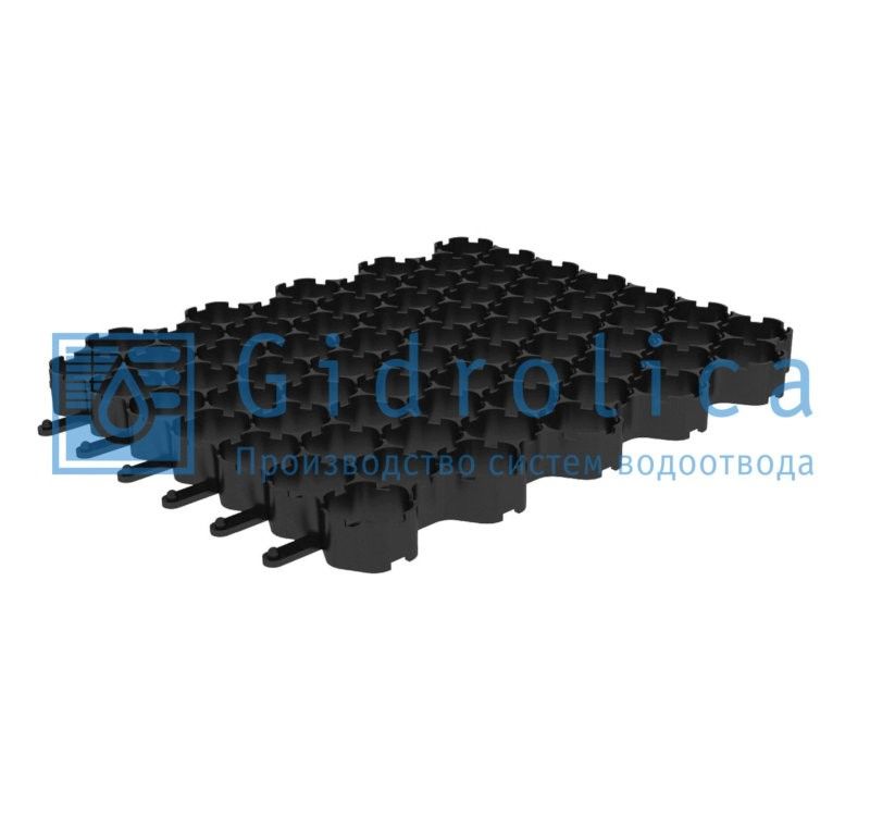 Эко Нормал (черная) газонная решетка из пластика Gidrolica 43*53*3,3 см