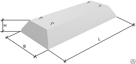 Плита ленточного фундамента ФЛ 28.12-1 1180х2800х300 мм
