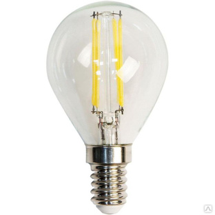 Лампа светодиодная LED 7вт Е14 белый шар Filament LB-52 Feron 