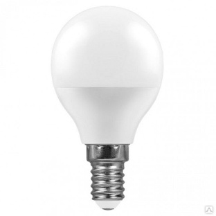 Лампа светодиодная LED 9вт Е14 теплый матовый шар LB-550 Feron 