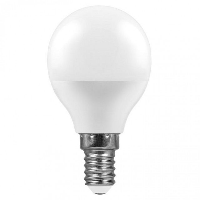 Лампа светодиодная LED 9вт Е14 дневной матовый шар LB-550 Feron