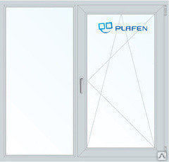 Окно 3-х камерное Plafen 1300x1300 мм