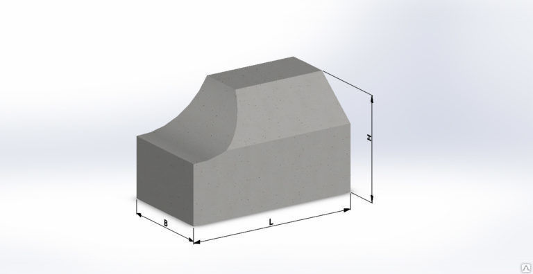 Блок бетонный для гофрированных труб Ф1п.л.-5-100