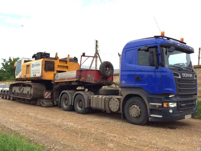 Аренда низкорамного трала 55 тонн Scania