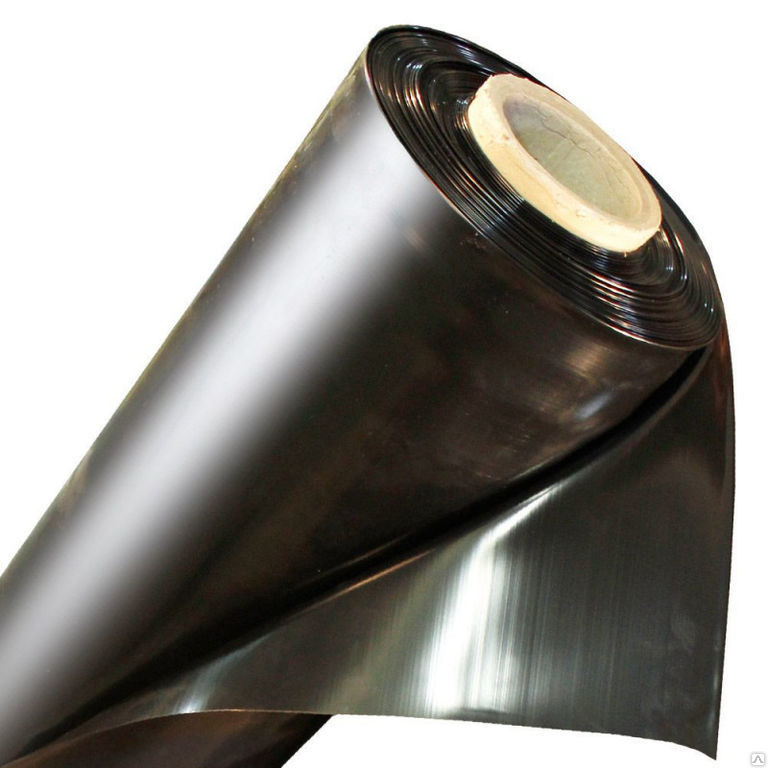 Пленка полиэтиленовая черная 100 мкм, длина 50 м, рукав 1500 мм, рул 150 м2