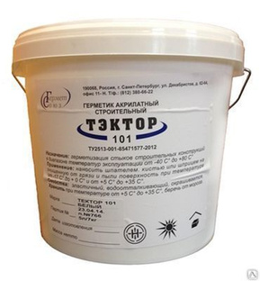 Акриловая мастика для межпанельных швов ТЭКТОР 101 (серый, 15 кг) 