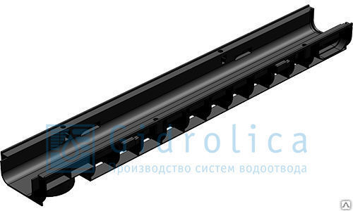 Водоотводный лоток пластиковый Gidrolica Standart ЛВ-10.14,5.08 DN100 H80