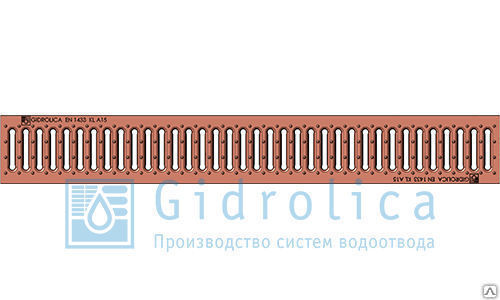Решетка для лотка штампованная оцинкованная медная 1000х136х20 DN100 А15