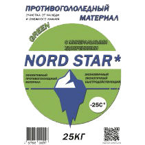 Противогололедный реагент Nord Star Green до - 25, мешок 25 кг