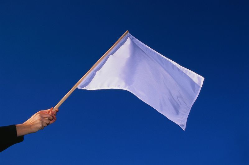 Флаг отмашка (белый) 75х75