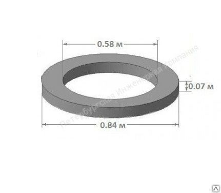 Бетонное кольцо КО6 (КЦО - 1) 580 х 840 х 70