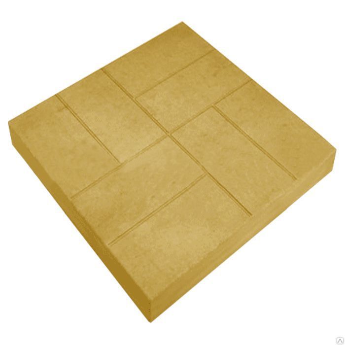 Тротуарная плитка "8 кирпичей (шагрень)", 300х300х30 мм желтый