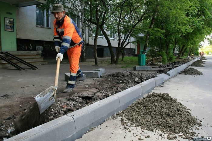 Технология установки бортовых камней на бетонном основании
