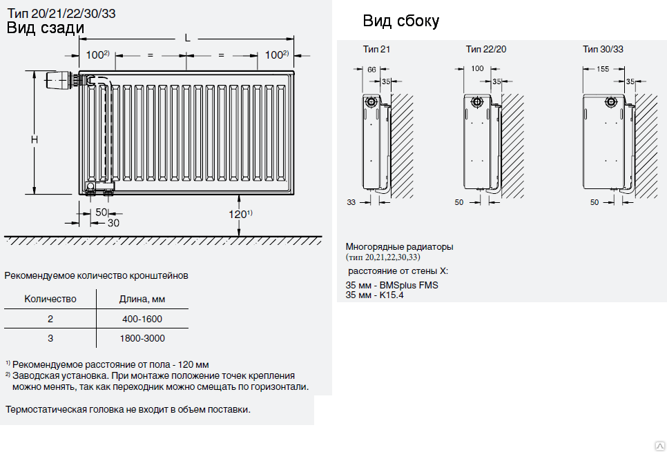 Радиаторы с нижним подключением схема