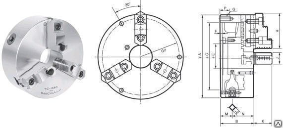 Патрон токарный 3 х кулачковый чертеж