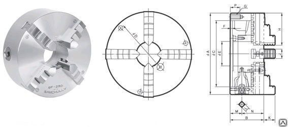 Патрон токарный 3 х кулачковый чертеж