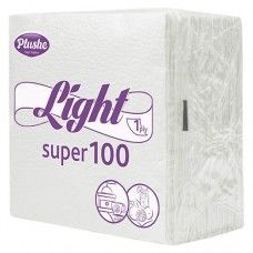 Салфетки бумажные Plushe Light Super 100 1 слой
