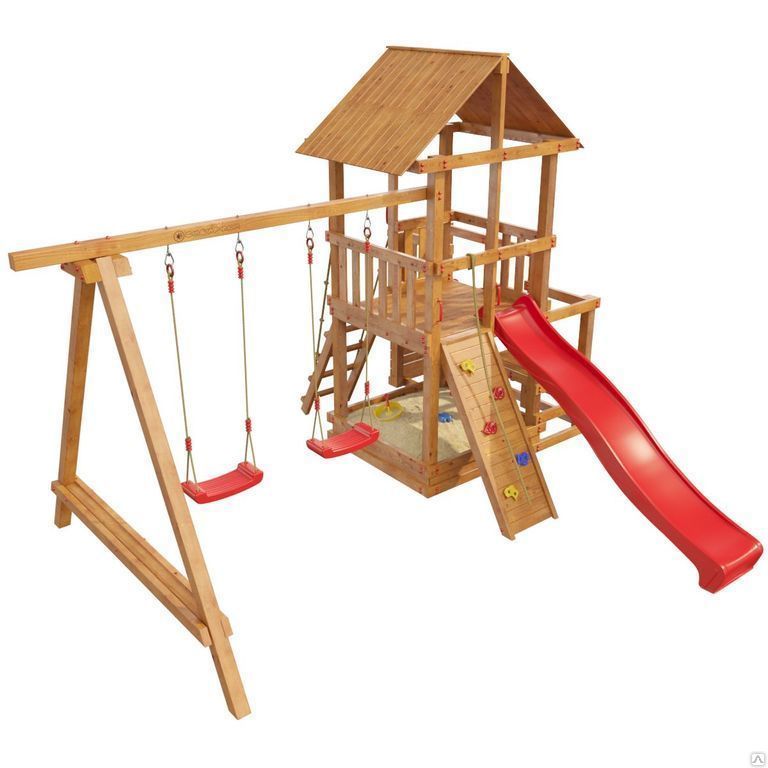 Детский игровой комплекс СИБИРИКА с двумя горками, цвет Savanna