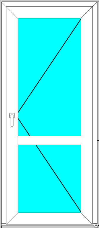 Дверь ПВХ облегченная 900/2100 мм стекло
