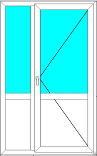 Дверь ПВХ облегченная оконная 1300/2100 мм 