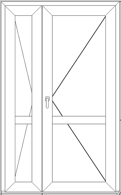 Дверь штульповая из оконного ПВХ профиля 1300/2100 мм