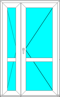 Дверь ПВХ из оконного профиля 1300/2100 мм штульп 