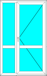 Дверь входная 1300/2100 мм стекло 24 мм 