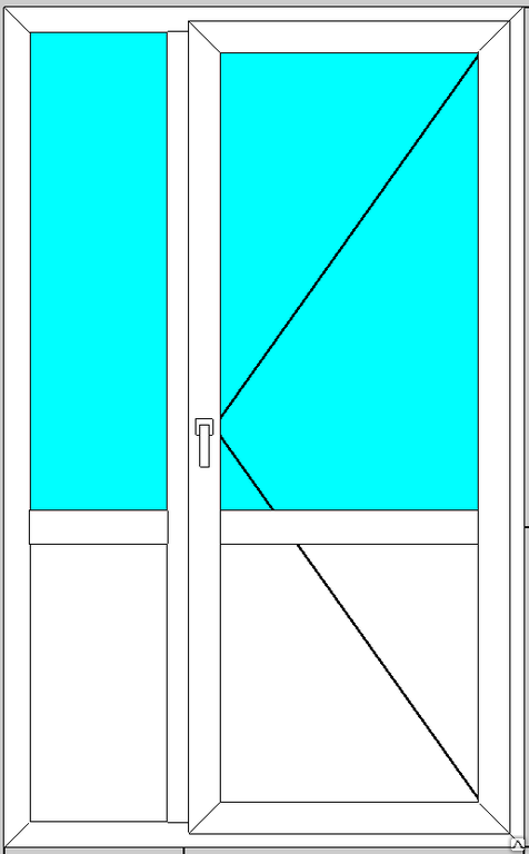 Дверь пластиковая 1300/2100 мм стекло 24 мм, сэндвич 24 мм