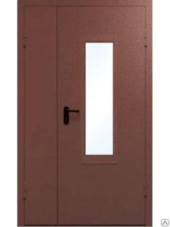 Дверь двупольная стальная остекленная (1200/2000)правая