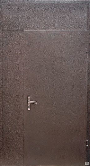 Дверь наружняя с внутренней отделкой ЛДСП ( С фрамугой) RAL 8017