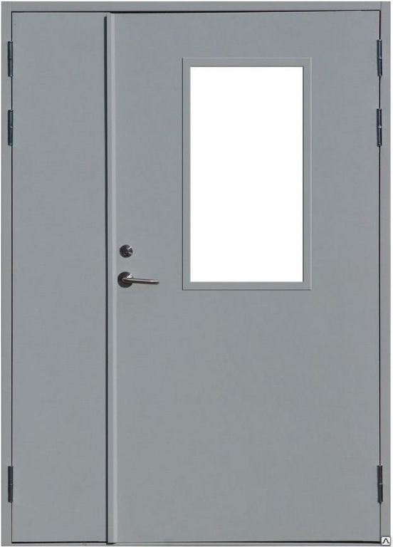 Дверь противопожарная ГОСТ Р 53307-2009 двупольная остекленная, цена в  Казани от компании ПК СТРОЙКОМПЛЕКТ